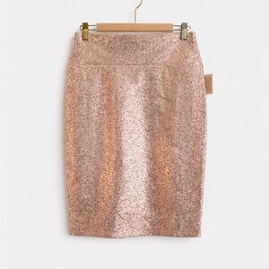 NWT LuLaRoe Sequin Pencil Skirt - Rose Gold - Size M